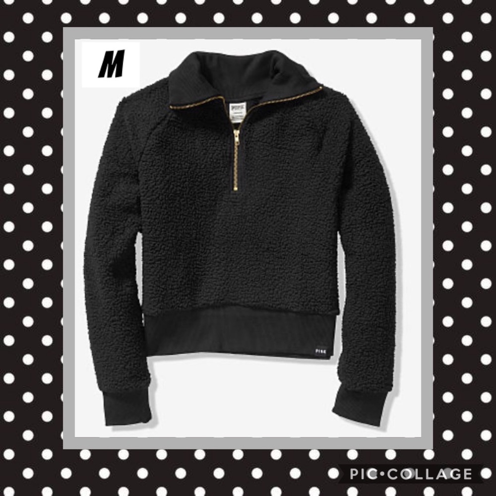 VS Pink Sherpa quarter zip m